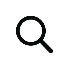 Minimalist Bold Line Magnifying Glass Search Icon for Web Design