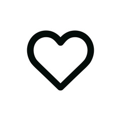 Simple Line Art Heart Shape Outline Symbol Valentine's Day Icon