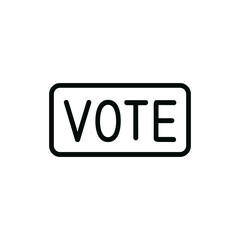 Minimalist Outline Rectangle Vote Election Political Choice Sign Symbol Icon