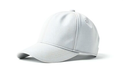 Fototapeta premium Plain white leather baseball cap mockup