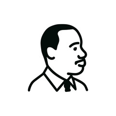 Simple Outline Dignified Man Head Profile Minimalist Line Art Illustration