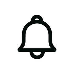Simple Bold Outline Bell Notification Alert Reminder Signal Icon Symbol