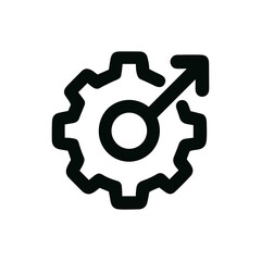 Outline Simple Gear Male Sign Process Improvement Progress Icon Symbol