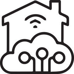 Smart Home Technology Symbolizing Connectivity and Innovation A Black and White Minimalist Design Showcasing Modern Technological Integration for Home Automation