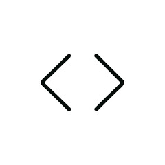 Obraz premium Minimalist Line Style Angle Bracket Arrow Direction Sign Symbol Icon