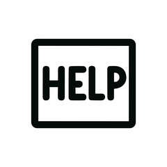 Simple Bold Help Word Inside Square Shape Box Icon Symbol