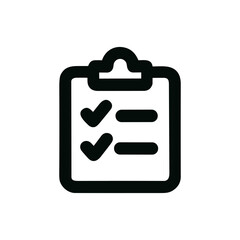 Outline Simple Clipboard Checklist Symbol Shape Icon for Business and Task Management