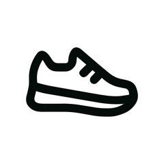 Simple Line Art Running Shoe Icon, Sporty Footwear Illustration