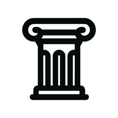 Outline Bold Style Ancient Ionic Column Pillar Minimalist Icon