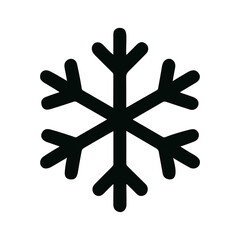 Minimalist Bold Line Snowflake Winter Season Weather Sign Icon