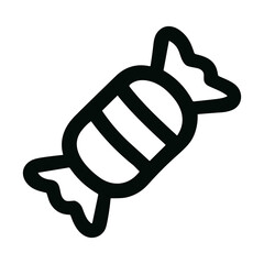 Minimalist Line Art Candy Wrapper with Stripes Icon Graphic Element