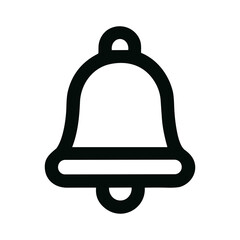 Simple Outline Black Bell Alert Notification Minimalist Shape Icon