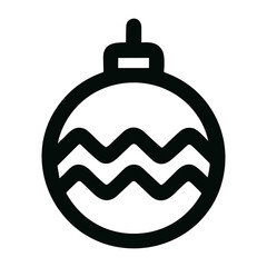 Simple Line Art Decorative Bauble for Christmas Holiday Ornament Icon