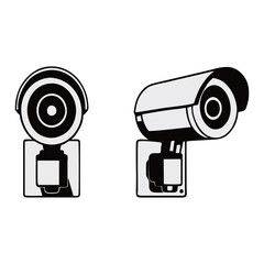 CCTV silhouette image on white background
