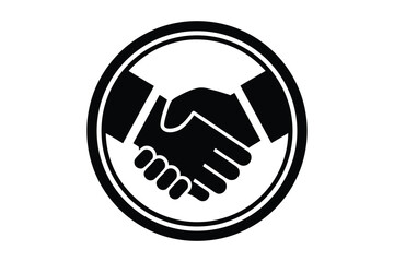 Fototapeta premium handshake icon Silhouette vector illustration