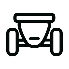 Simple Outline Racing Car Silhouette Minimalist Transportation Line Art Icon