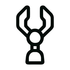 Minimalist Outline Handdrawn Robot Arm Claw Icon Robotic Technology