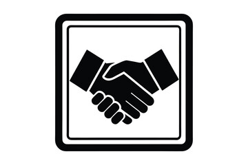 handshake icon Silhouette vector illustration