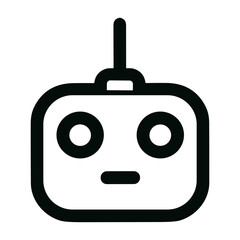 Obraz premium Minimalist Line Art Robot Face Shape Cute and Simple Design Icon