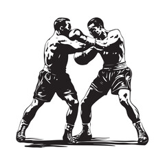 Fototapeta premium silhouette of athletes boxers vector