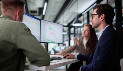 Fototapeta premium Project Manager Organizes Team's Time