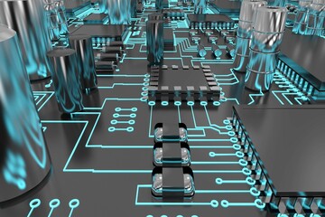 Close up of circuit board