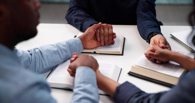 Multiracial Community Studies Bible Together, Praying For Unity
