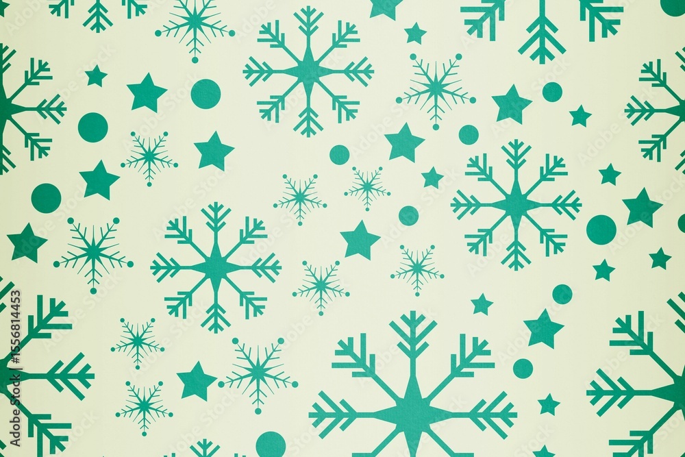 Poster digitally generated snowflake pattern