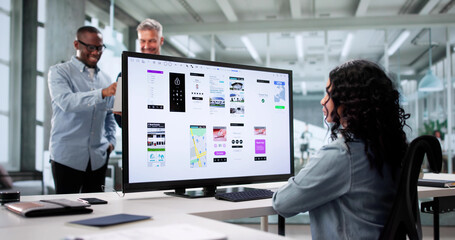 Diverse Team Of UI Designers Collaborating