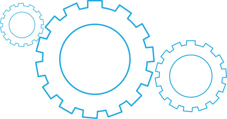 Set of Gear Wheels PNG Isolated on White Background