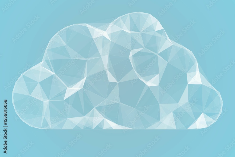 Poster angular cloud design in white