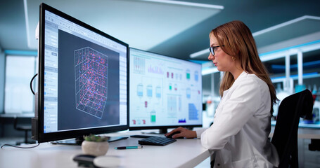 Innovative Woman Conducts Research In Lab