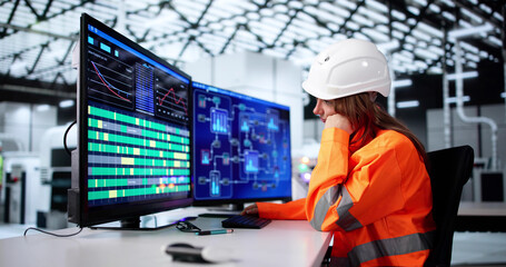 Female Engineer Faces Frustration Repairing Broken Computer