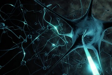 Digitally composite image of blue virus
