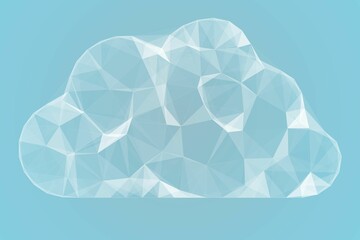 Angular cloud design in white