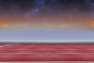 Athletic track on a landscape