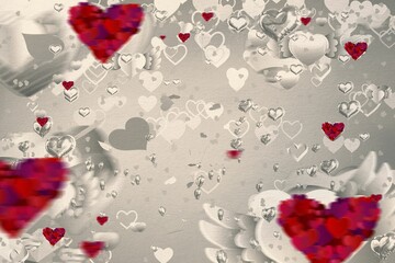Digitally generated love heart pattern