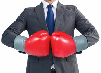 Businessman in with boxing gloves