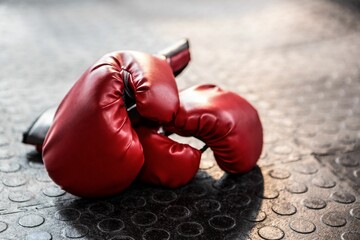 Close up of boxing gloves
