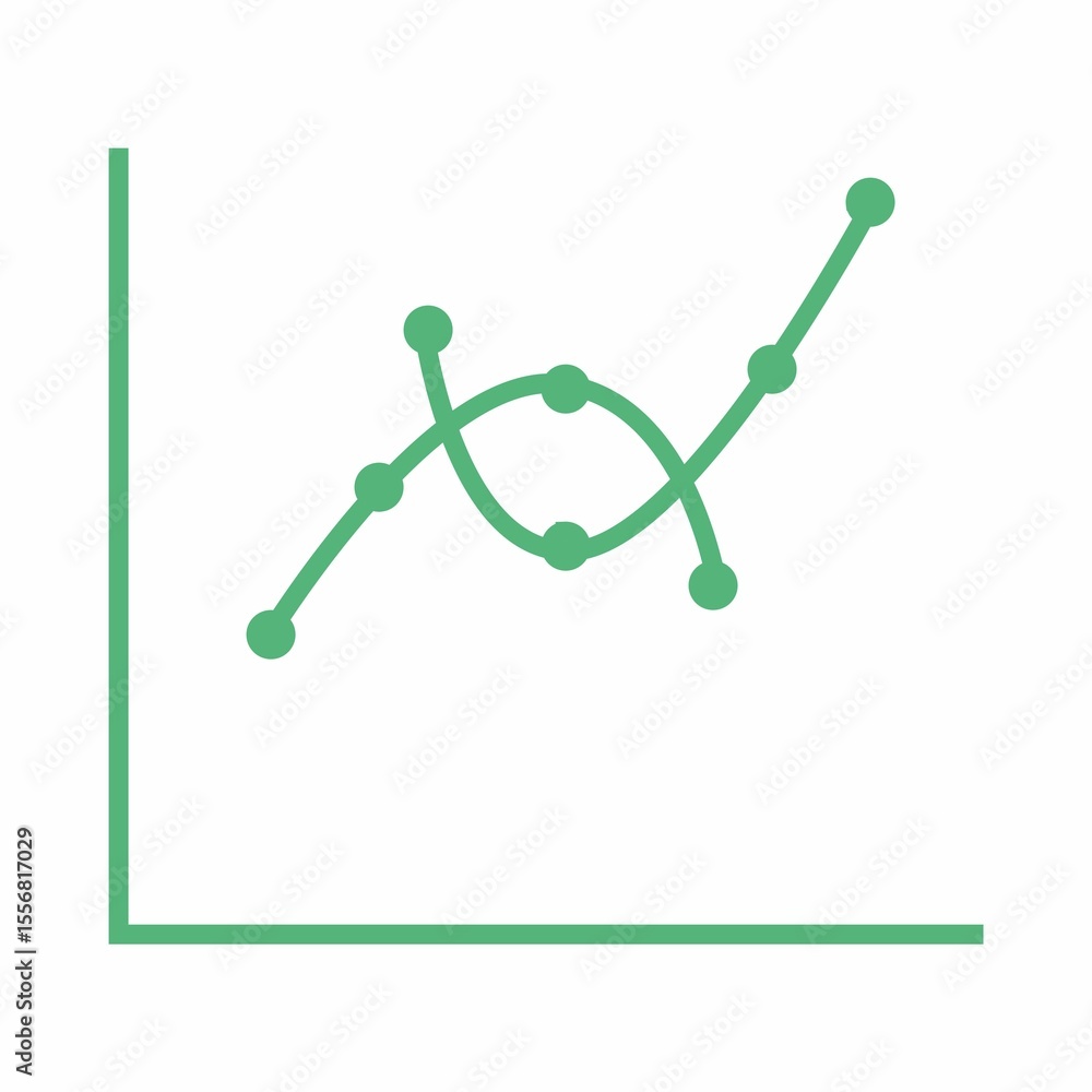 Poster vector image of green line graph