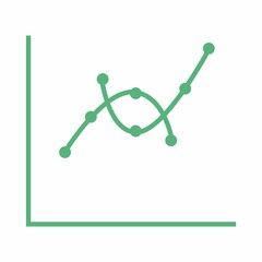 Vector image of green line graph