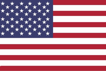 United States flag graphic is filling frame in flat design showing stripes and stars