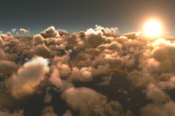 Scenic view of sun over cloudscape
