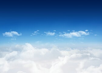 Bright blue sky over clouds