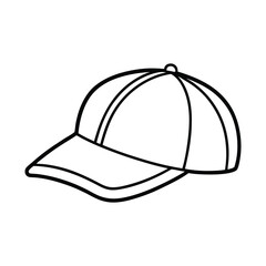 cap flat icon outline line art illustration, cap line art icon