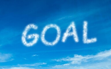 Goal written in white in sky