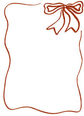 Frame with red ribbon and bow. Coquette aesthetic frame for card, memo notes, thank you card, etc.