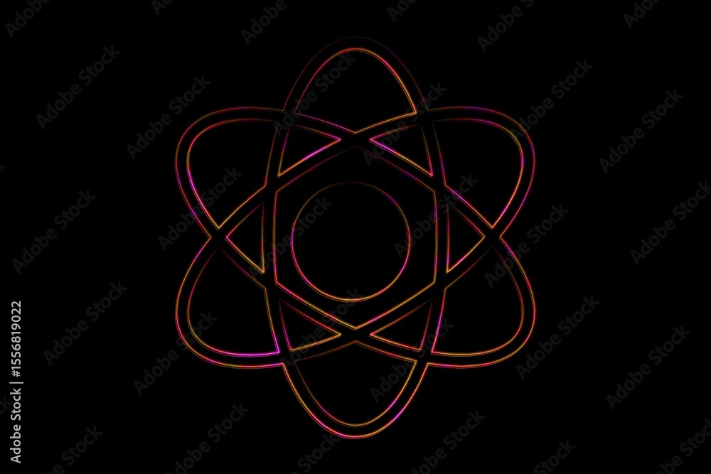 Aufkleber digitally generated image of atom structure