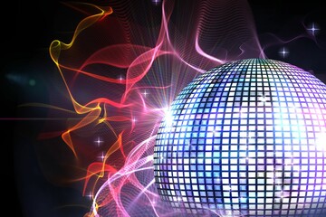 Digitally generated shiny disco ball