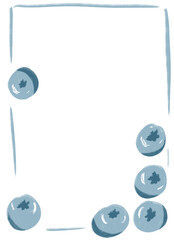 Grapes frame for any text. Simple grapes frame suitable for text, design,  memo notes, background product, kids stuff, sticker, salon etc.